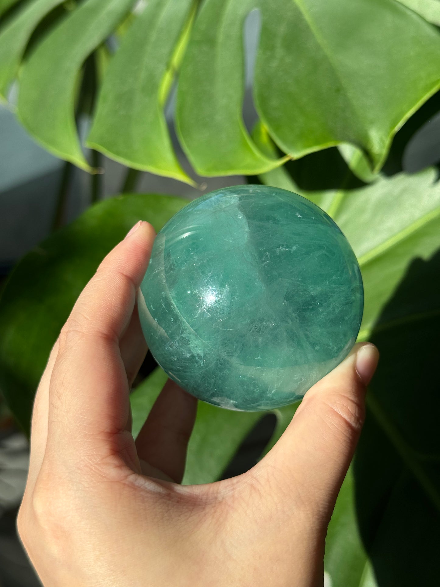 Watermelon Fluorite Sphere#1