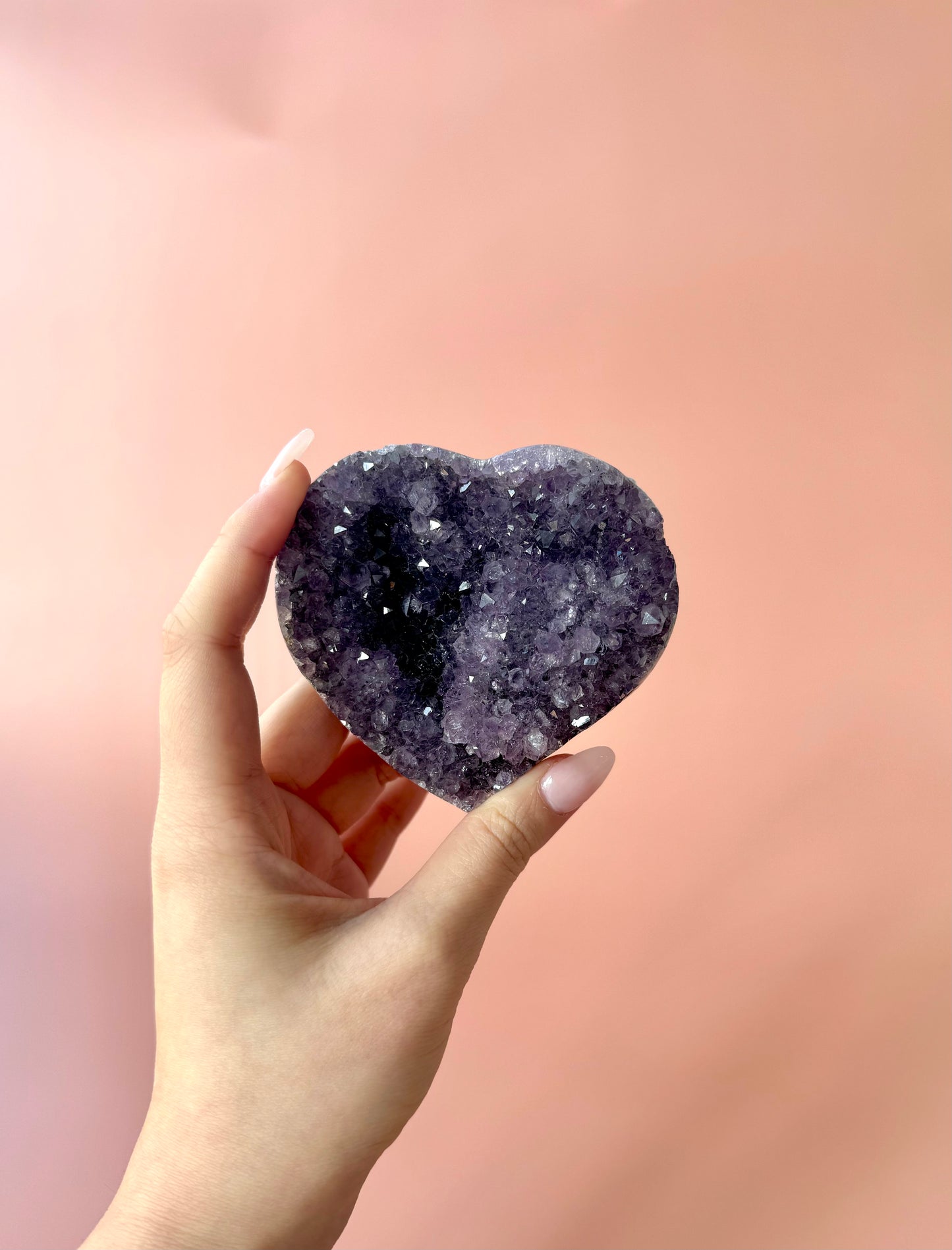 Amethyst Druzy Heart