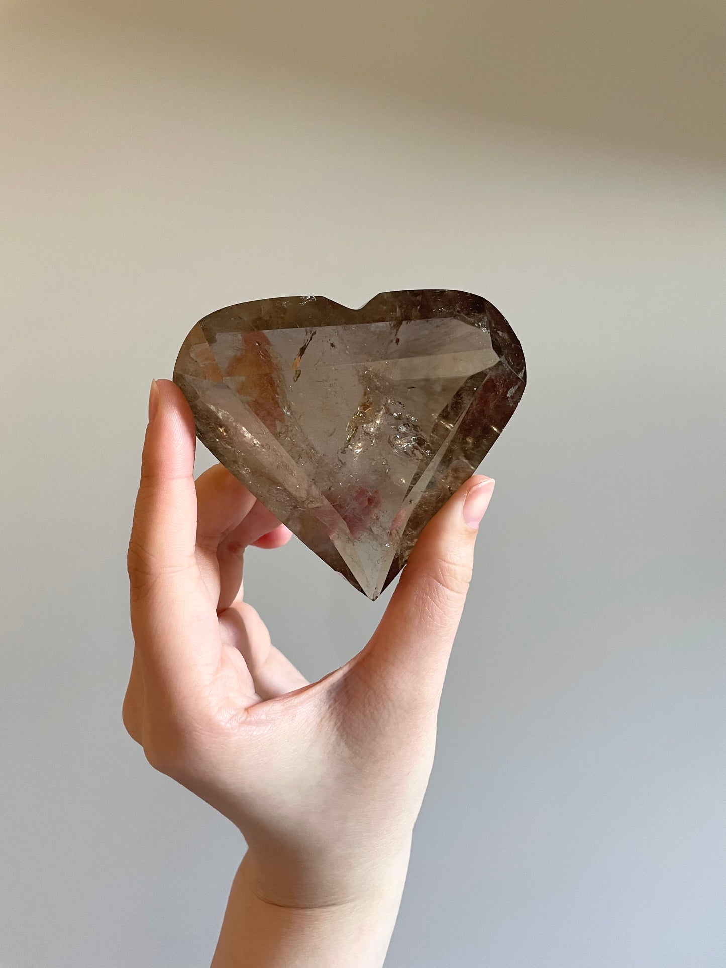 Smokey Quartz Faceted Heart