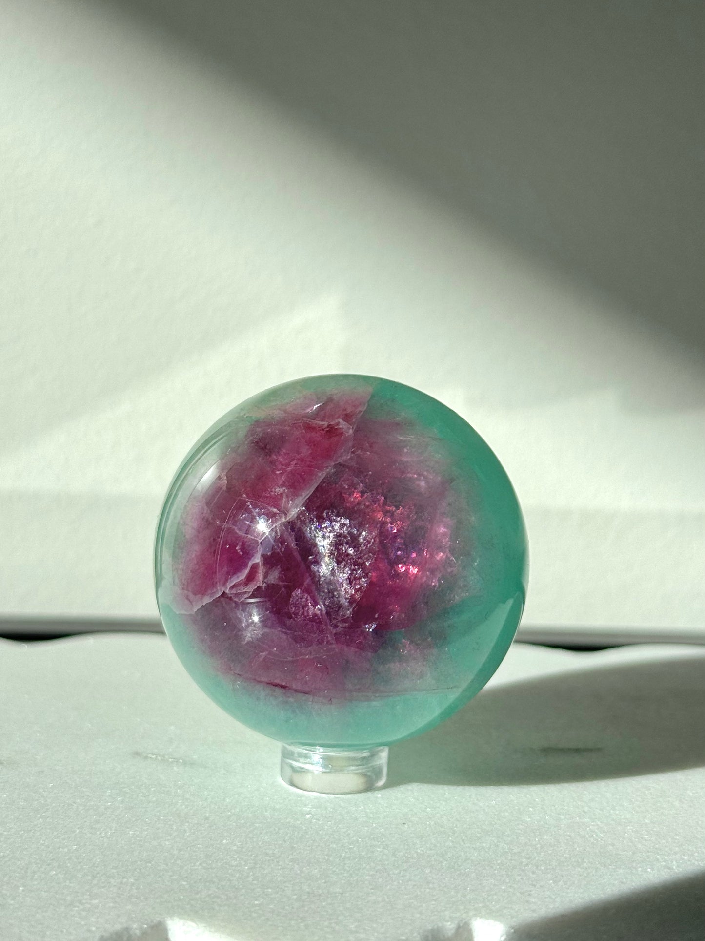 Watermelon Fluorite Sphere #2