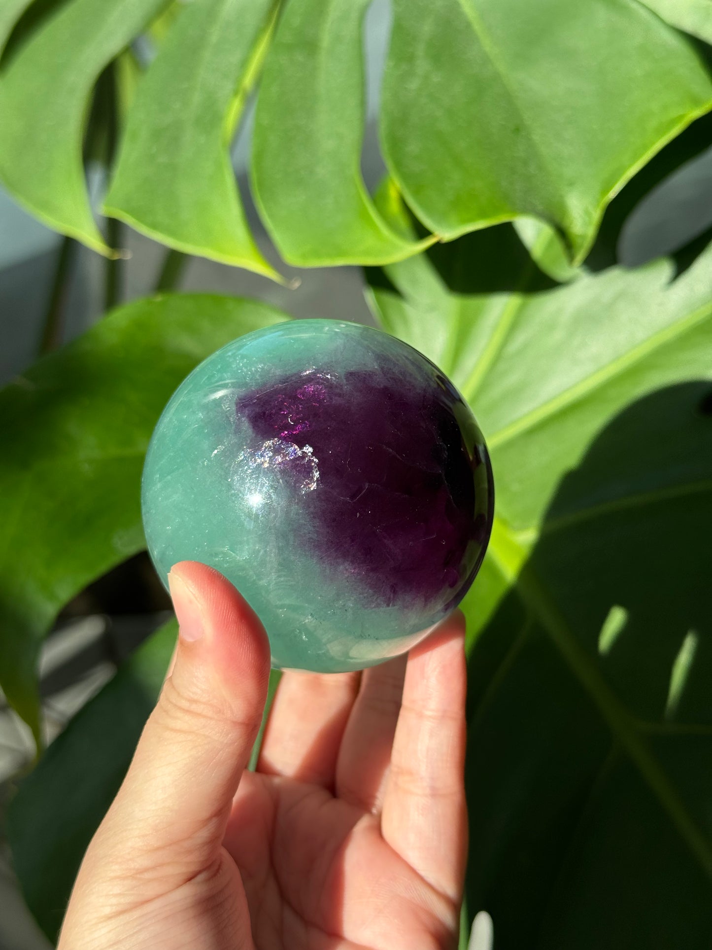 Watermelon Fluorite Sphere#1