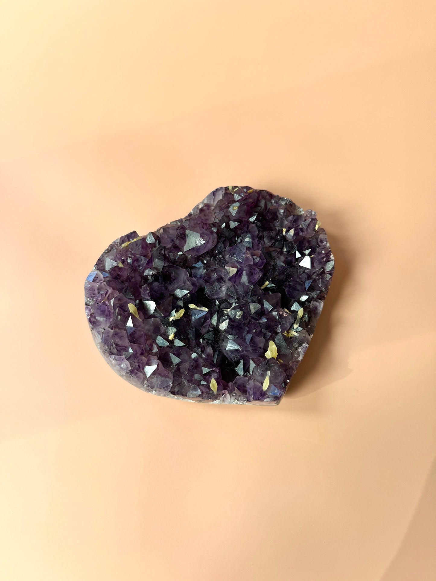 Large Amethyst Heart Cluster With Calcite