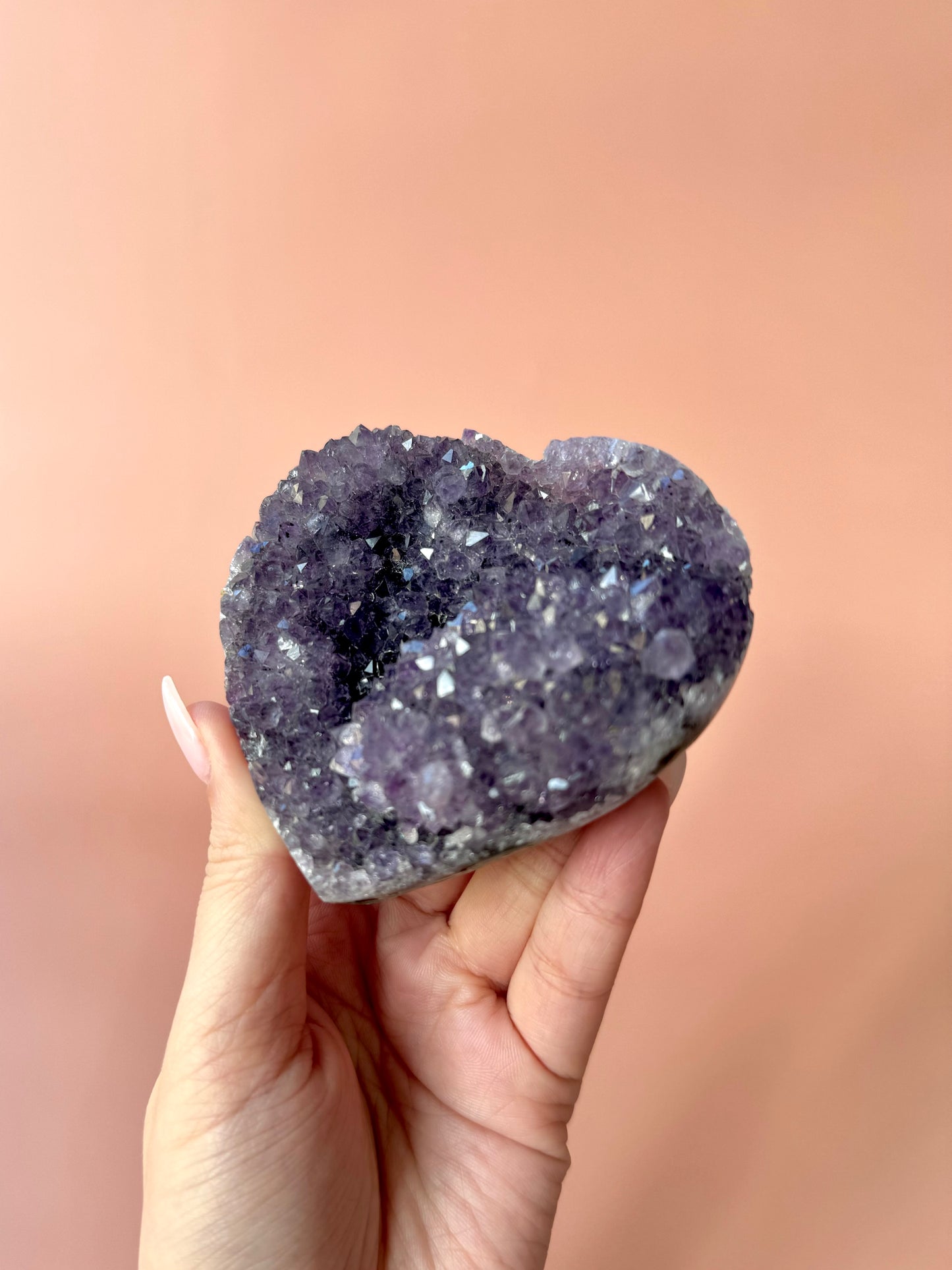 Amethyst Druzy Heart