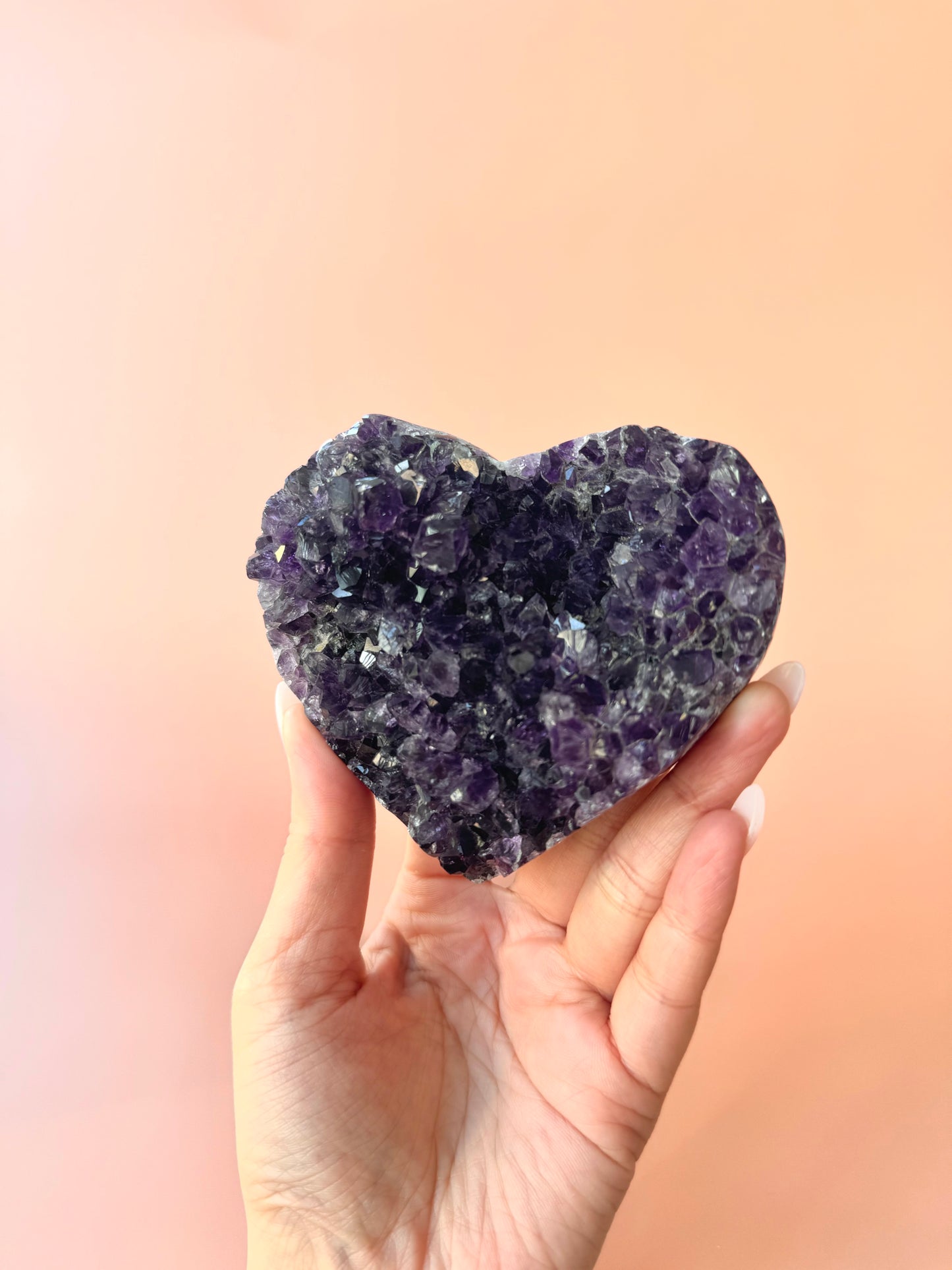 Deep Purple Amethyst Heart