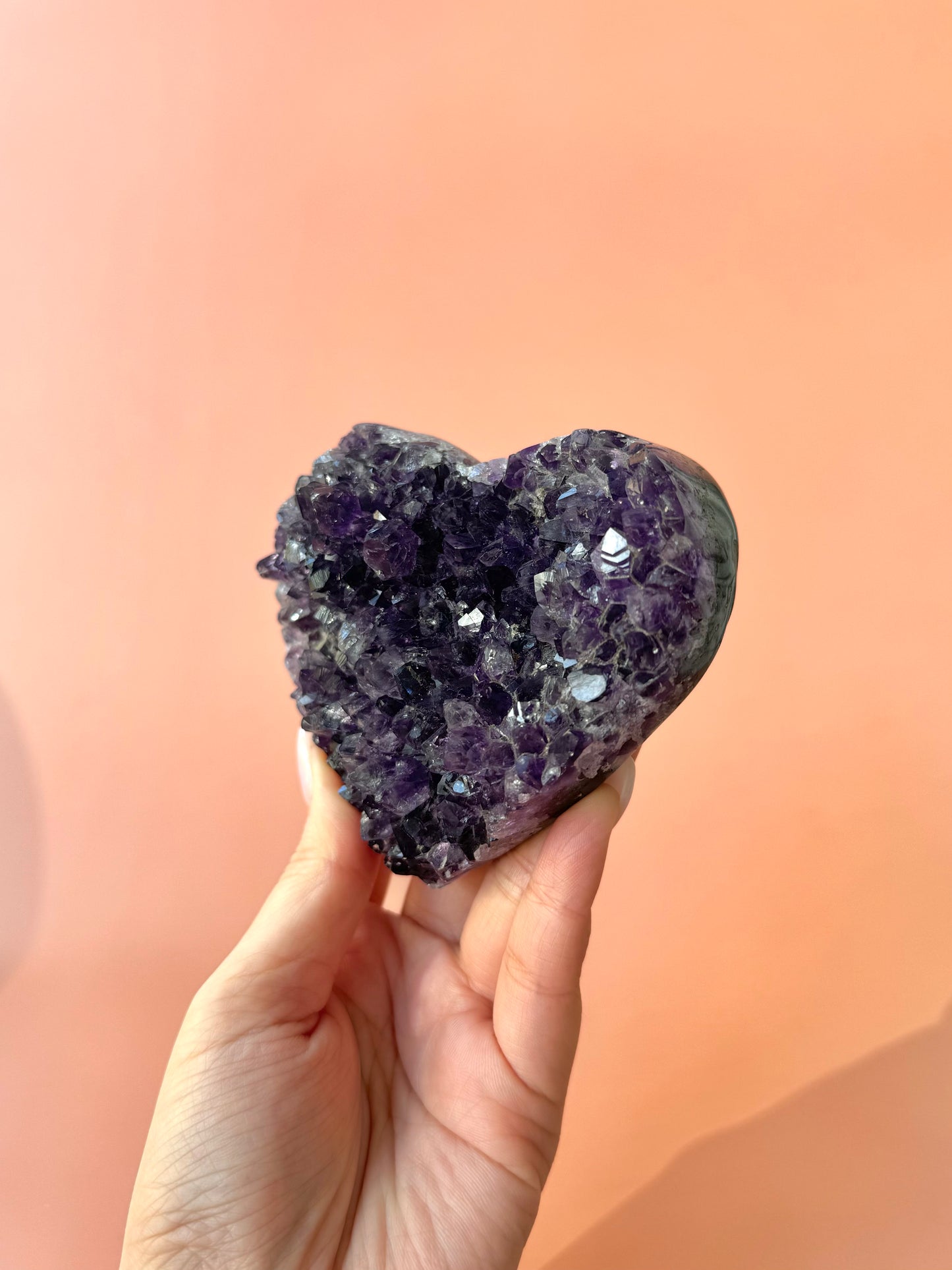 Deep Purple Amethyst Heart