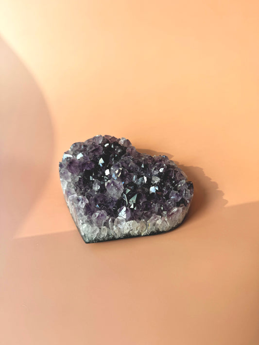 Deep Purple Amethyst Heart