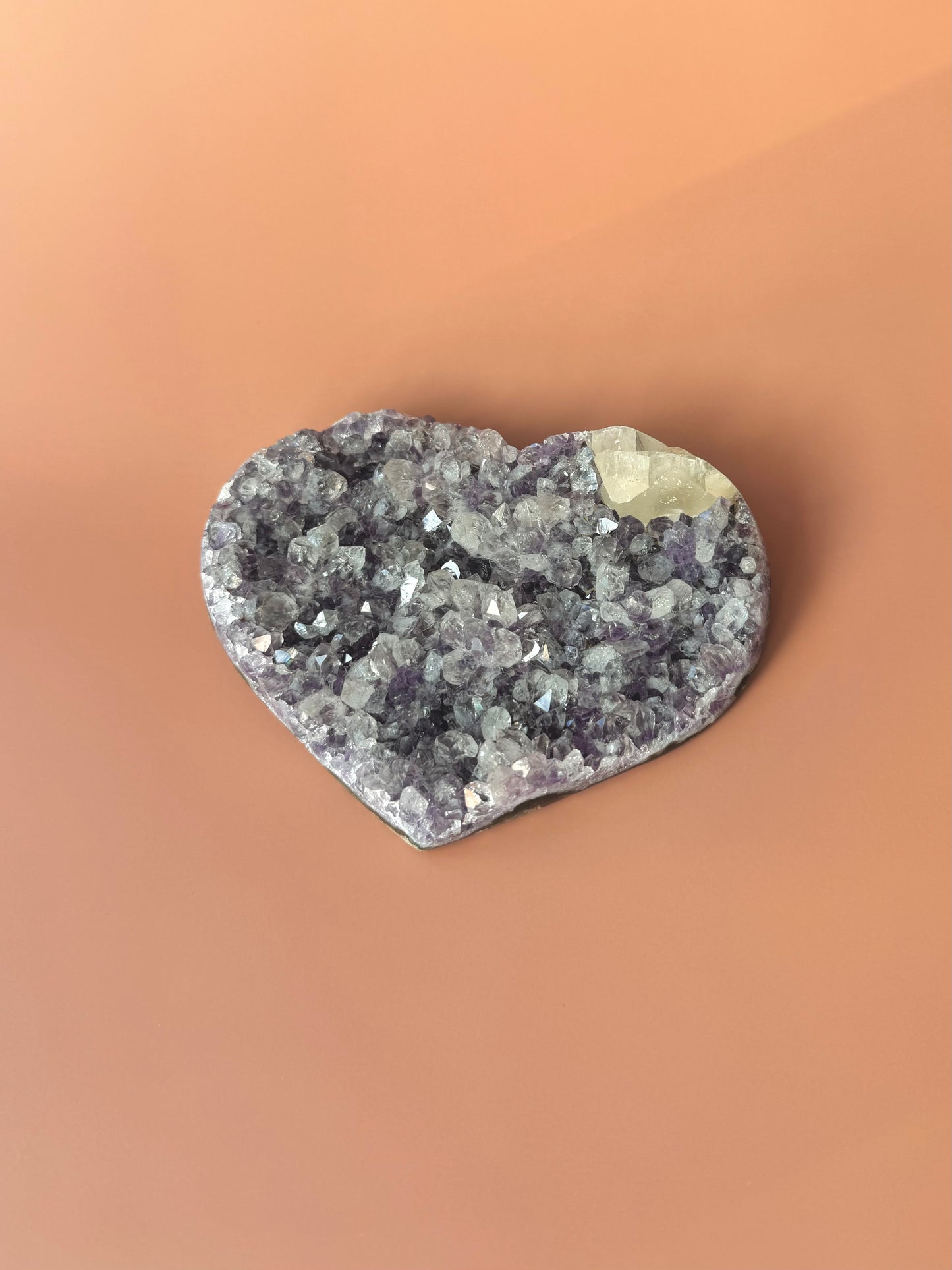 Light Purple Amethyst Heart With Calcite