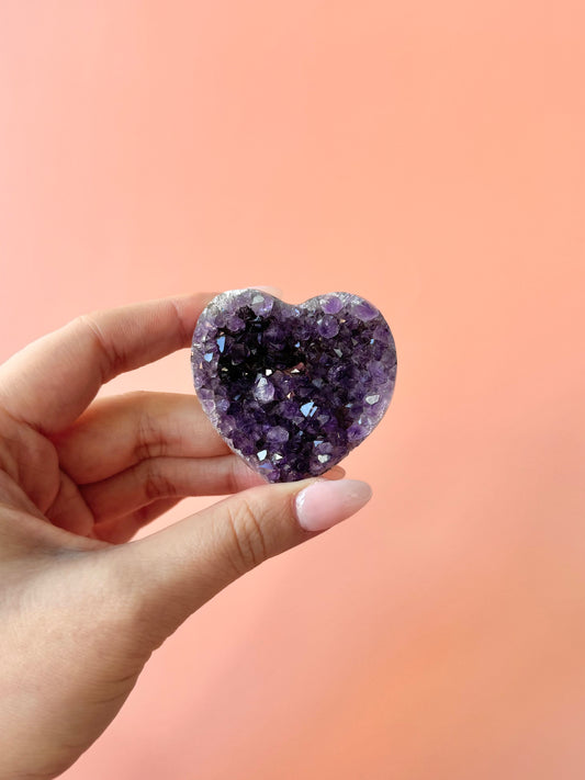 Tiny Amethyst Baby Heart
