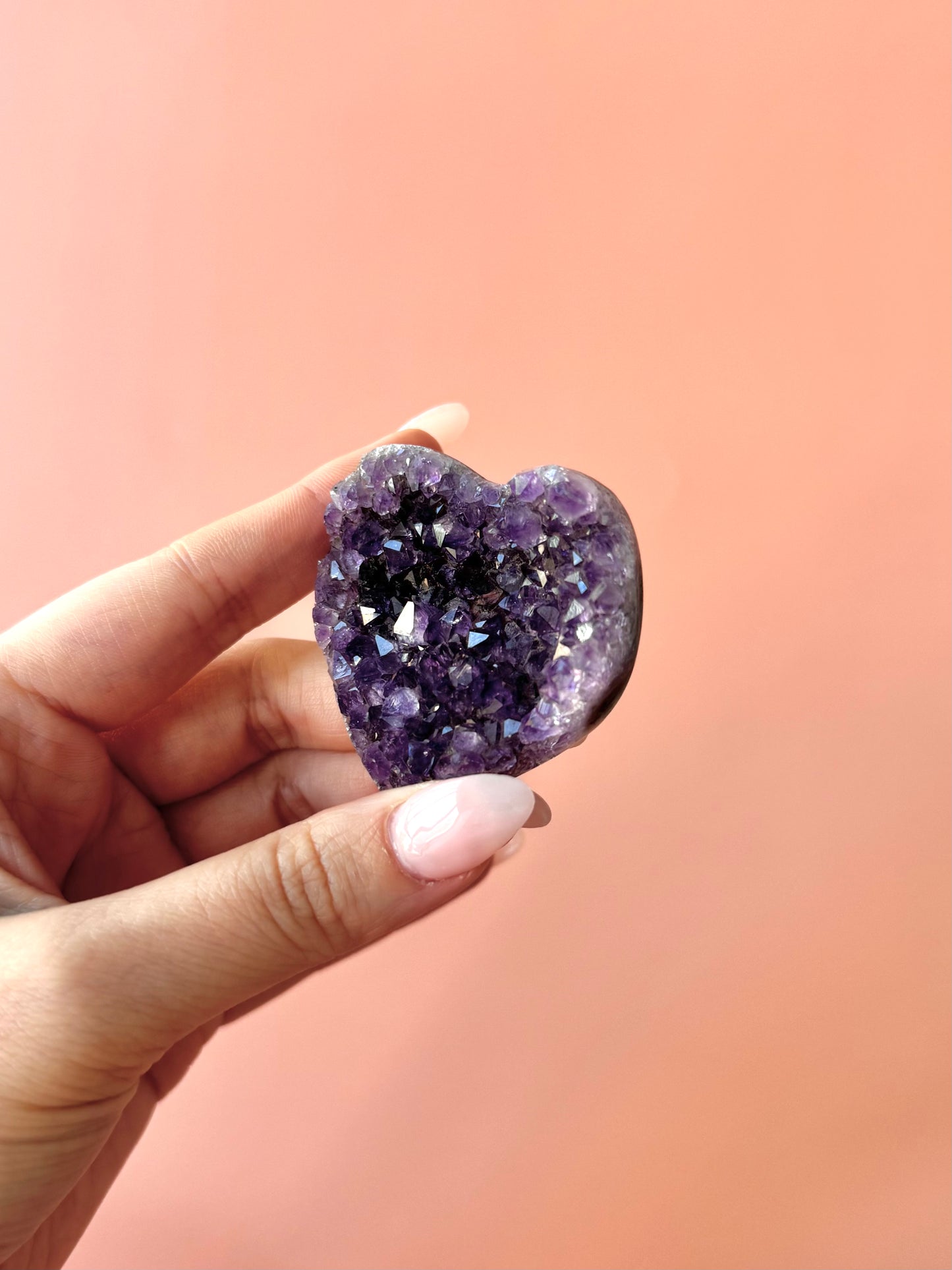 Tiny Amethyst Baby Heart