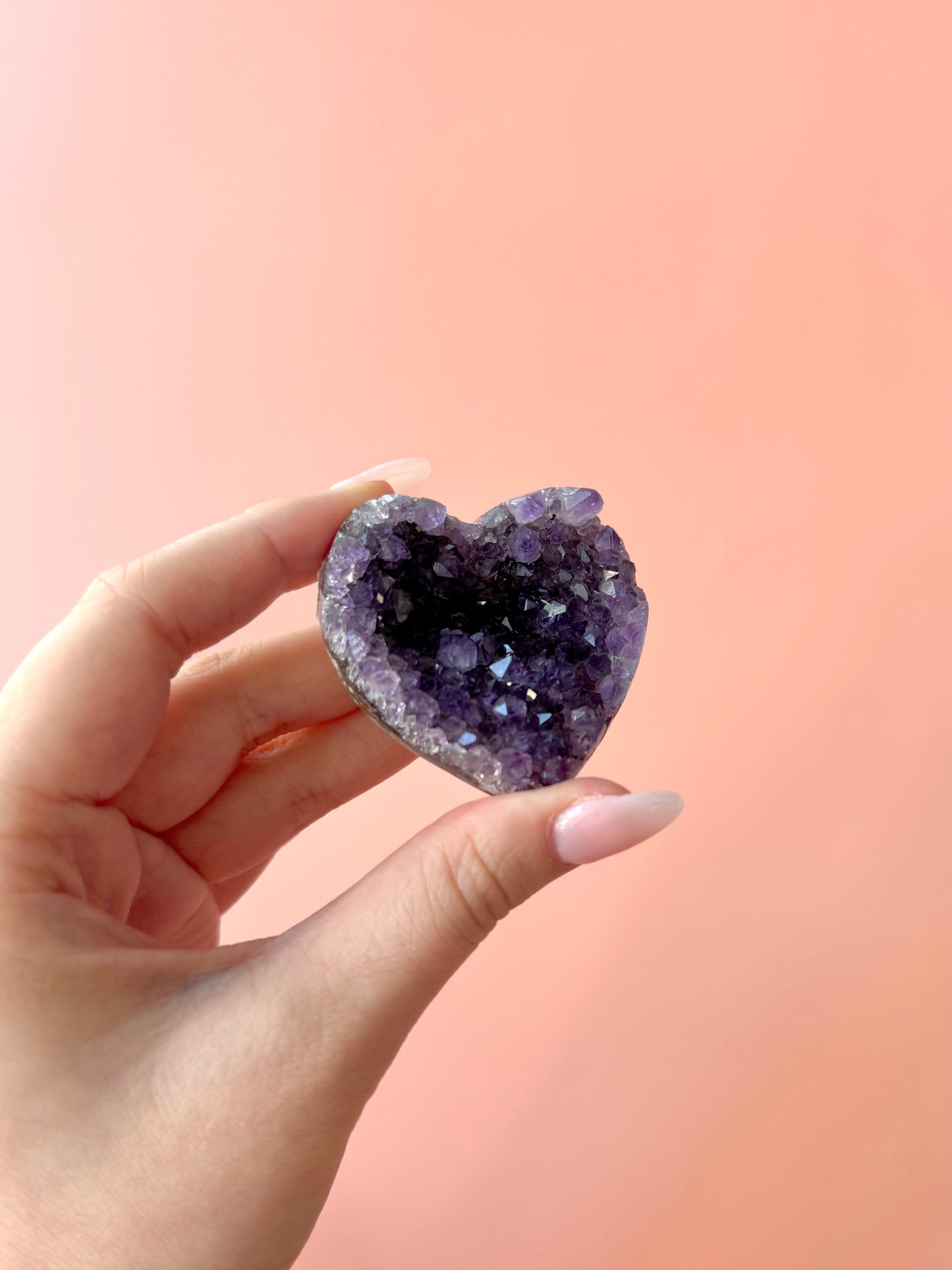 Tiny Amethyst Baby Heart