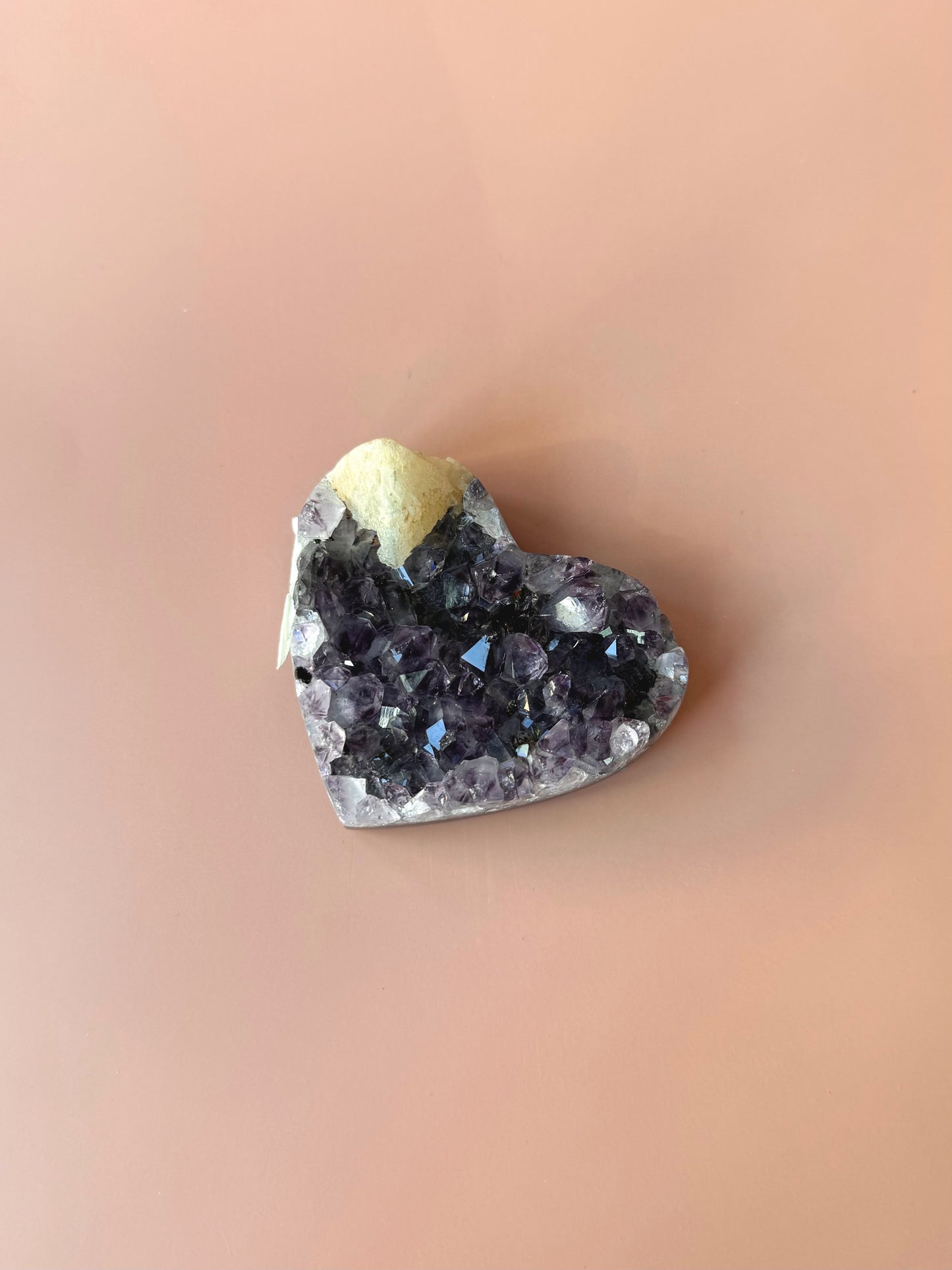 Dark Amethyst Heart With Calcite