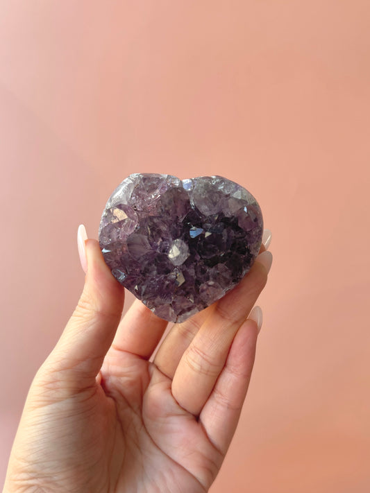 Crystal Clear Amethyst Heart