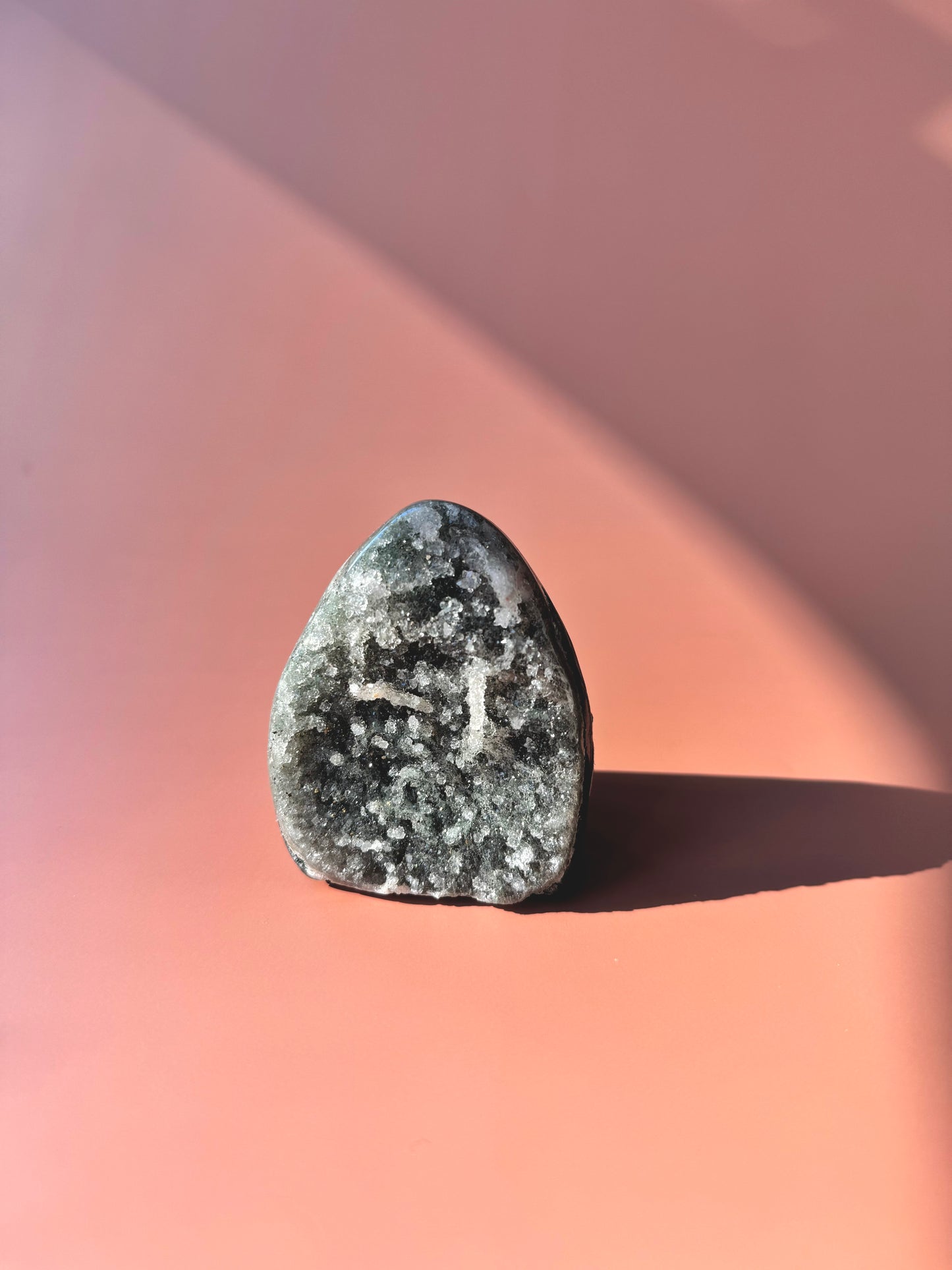 Greenish Gray Druzy Rainbow Amethyst