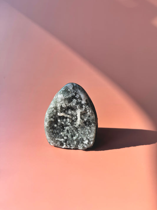Greenish Gray Druzy Rainbow Amethyst