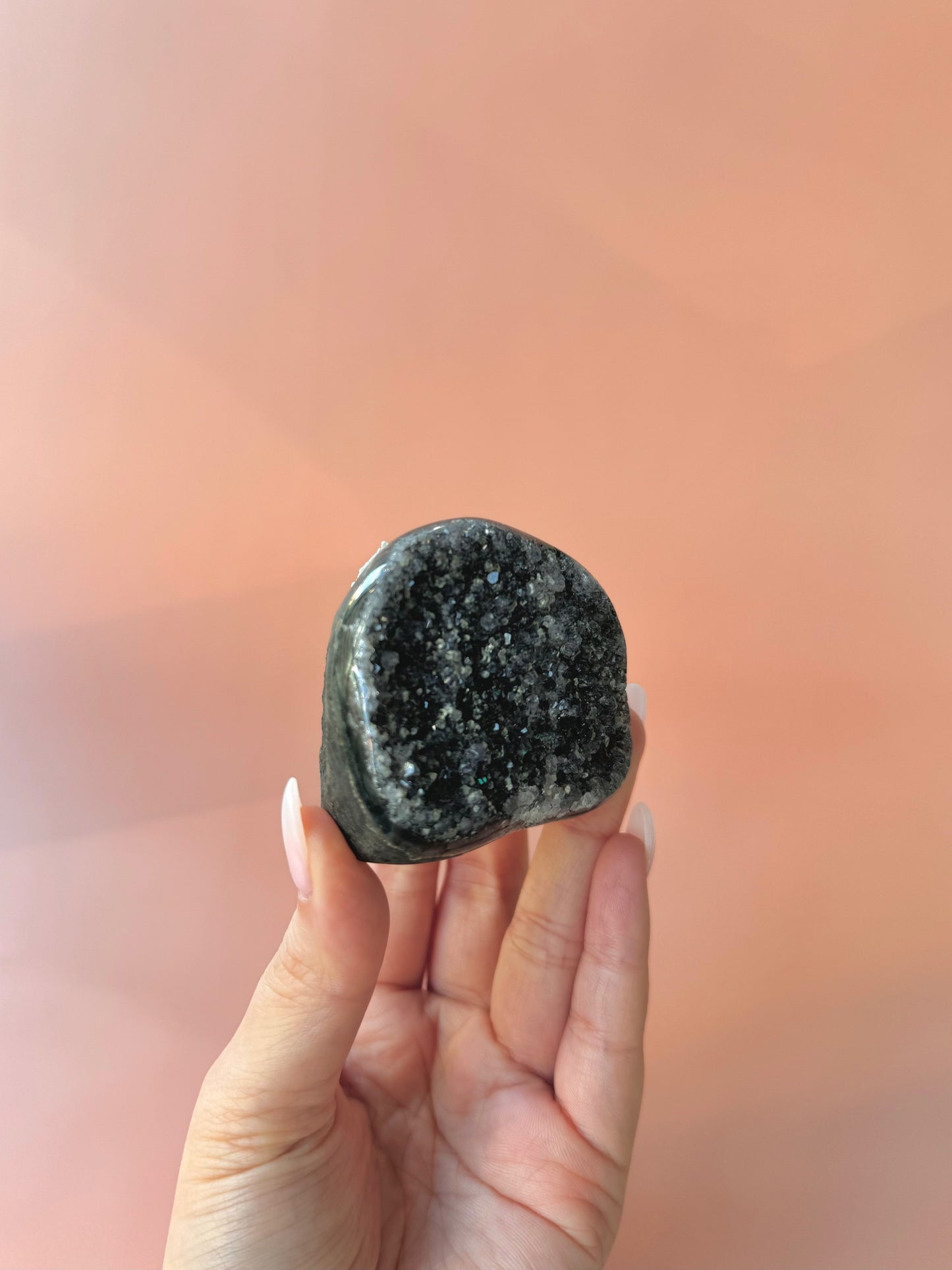 Dark Purple Druzy Rainbow Amethyst