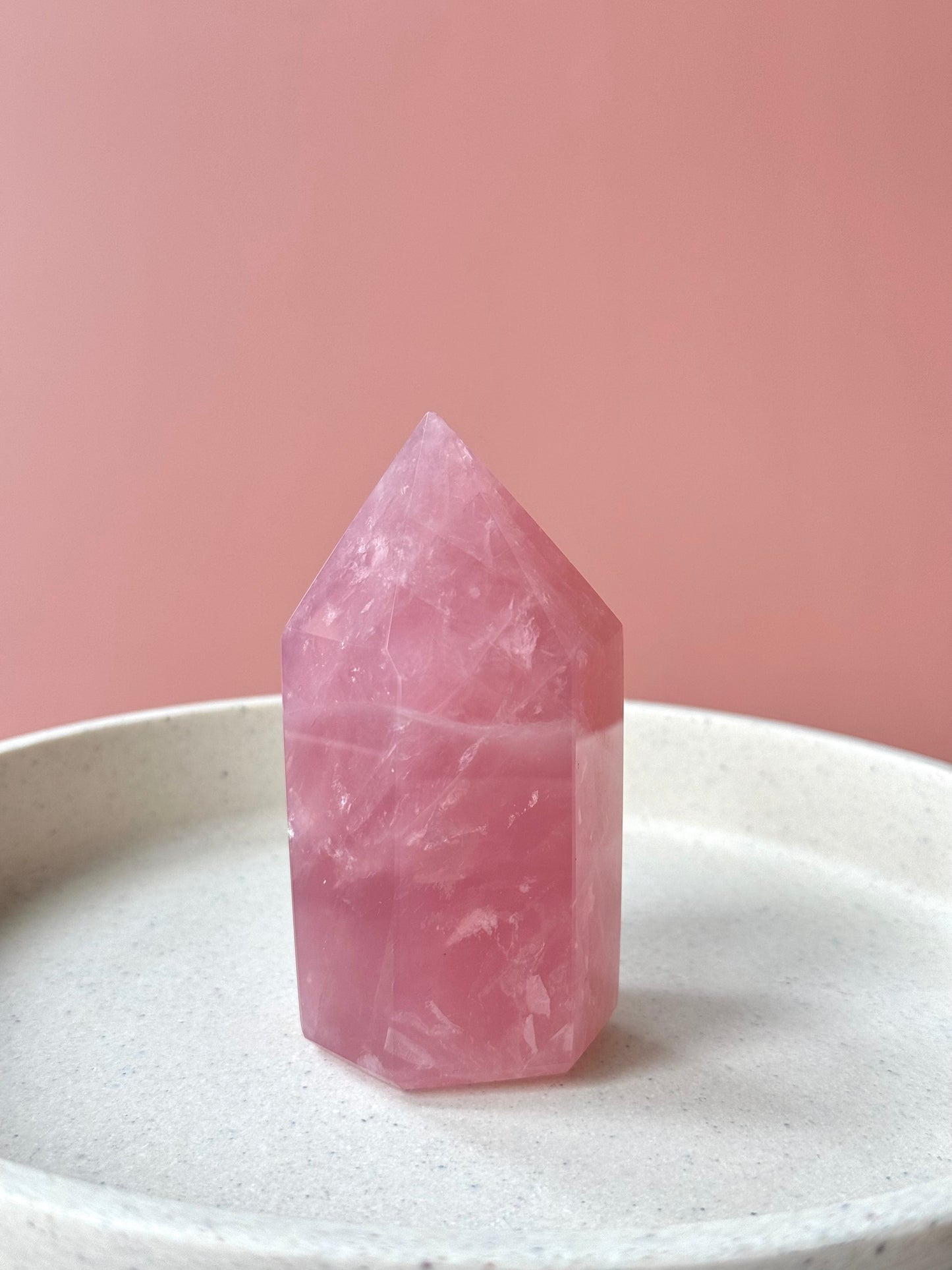 Bubble Gum Pink Rose Quartz Point