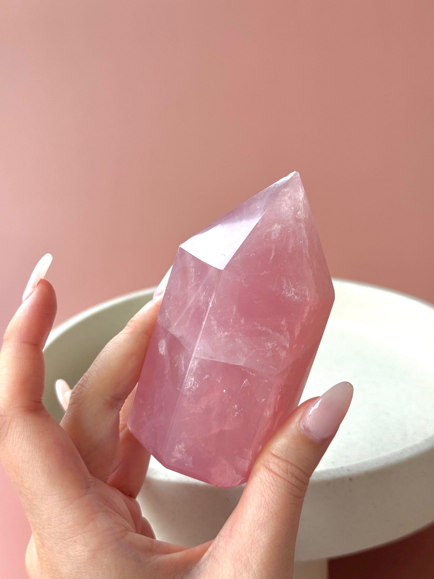 Bubble Gum Pink Rose Quartz Point