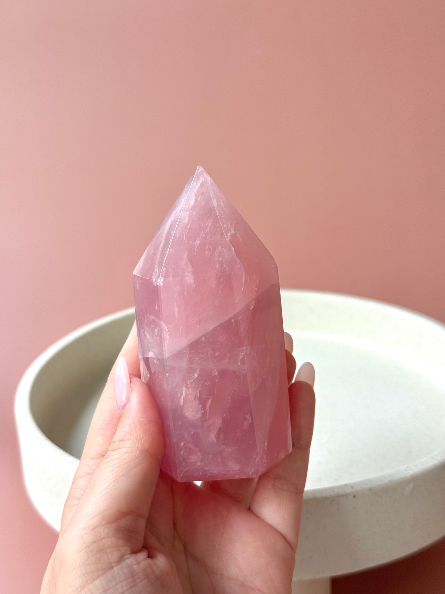 Bubble Gum Pink Rose Quartz Point