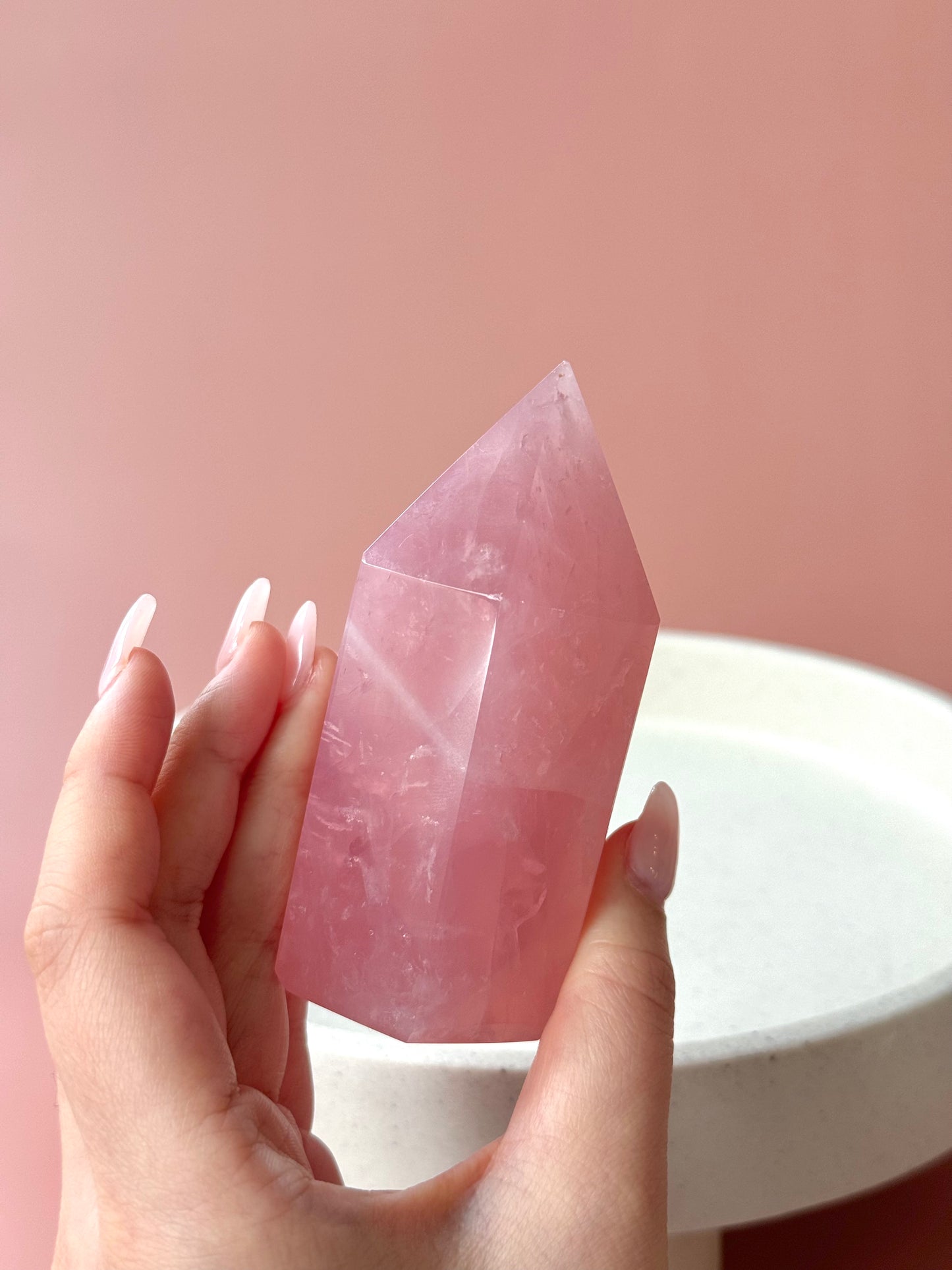 Bubble Gum Pink Rose Quartz Point