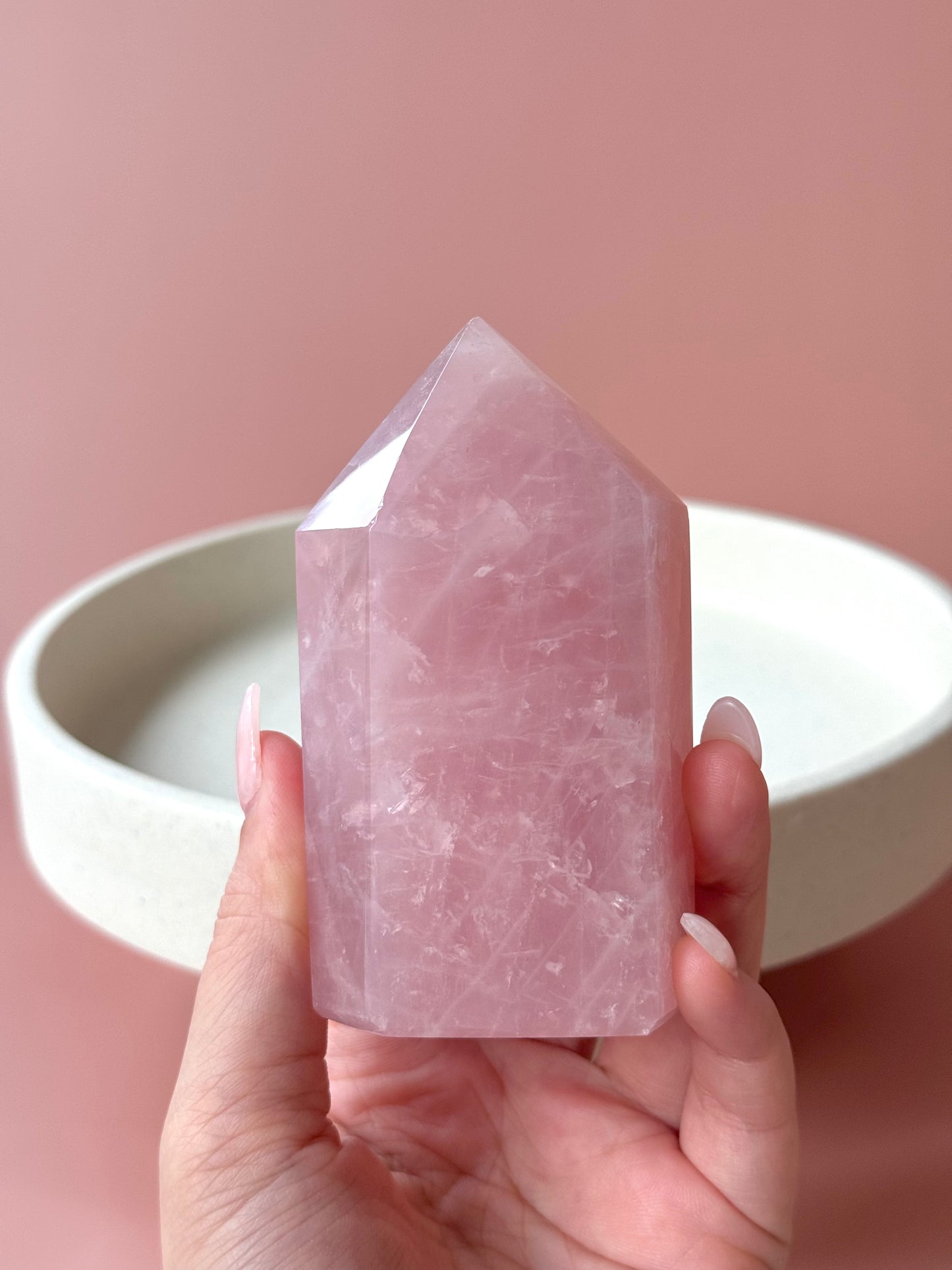 Pastel Pink Rose Quartz Point