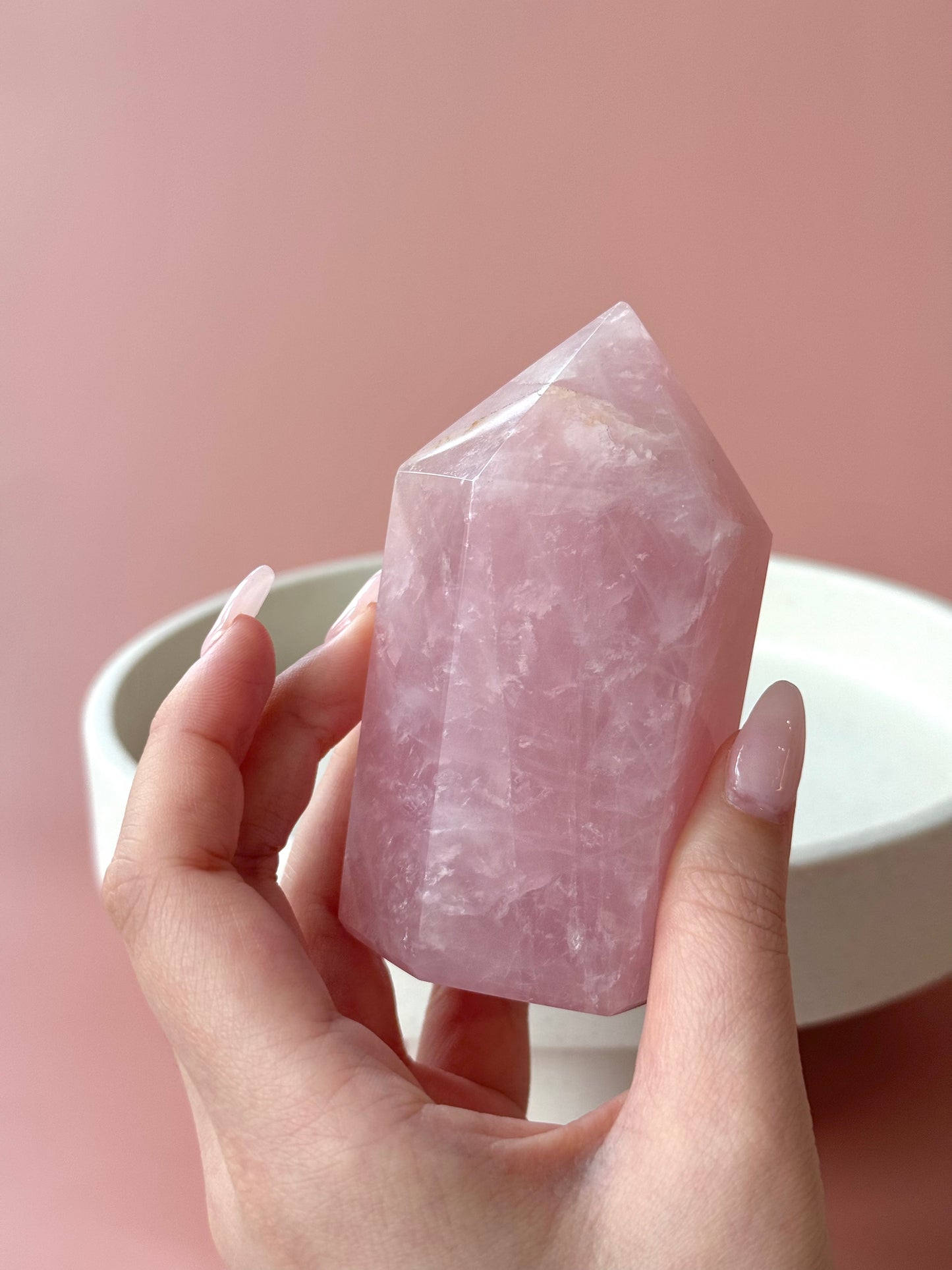 Pastel Pink Rose Quartz Point