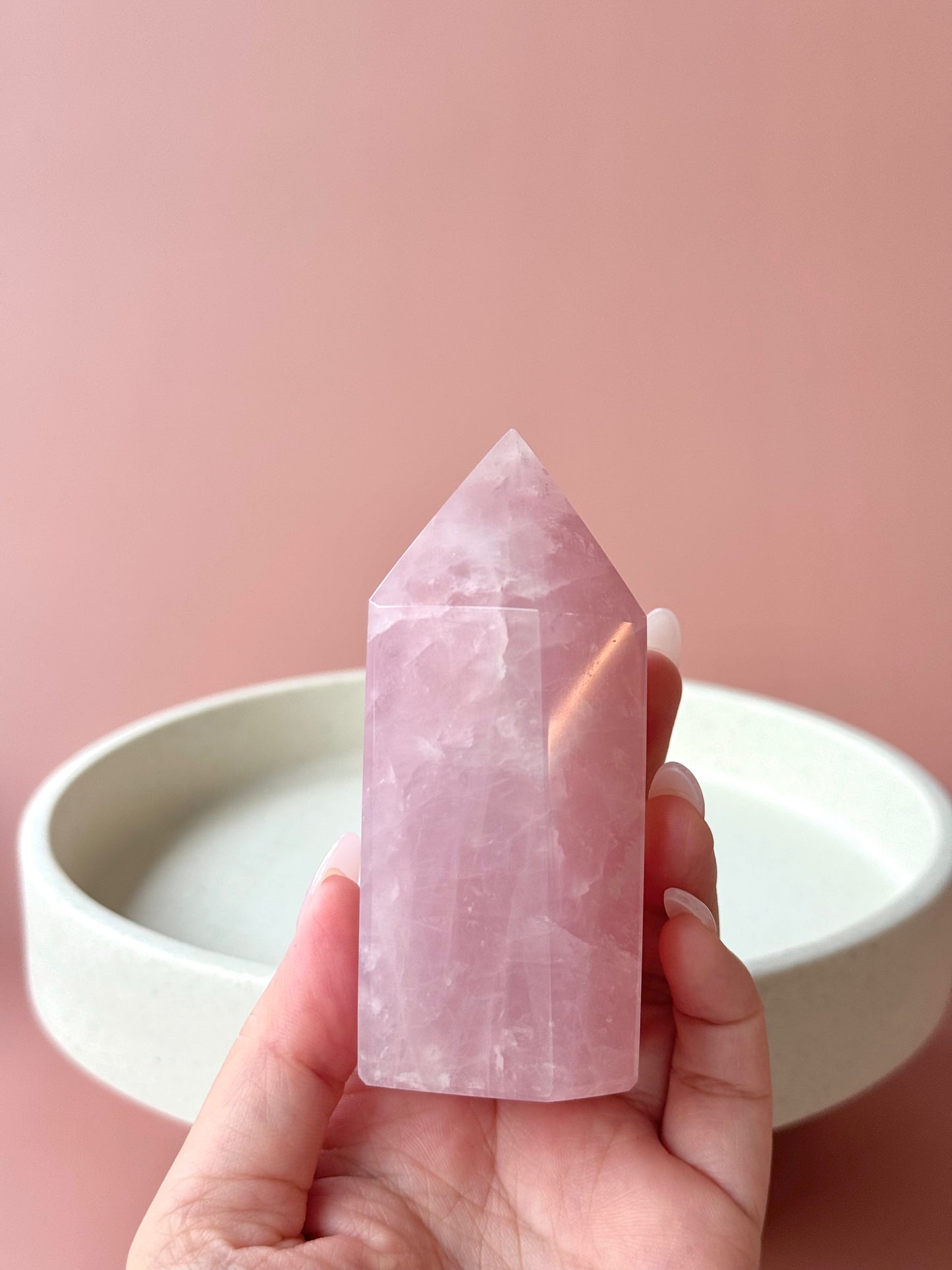 Pastel Pink Rose Quartz Point