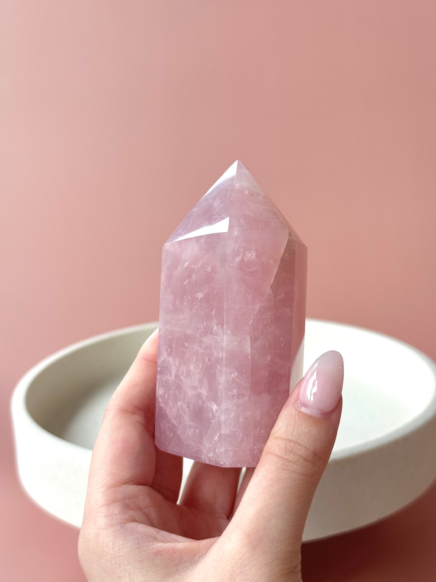 Pastel Pink Rose Quartz Point