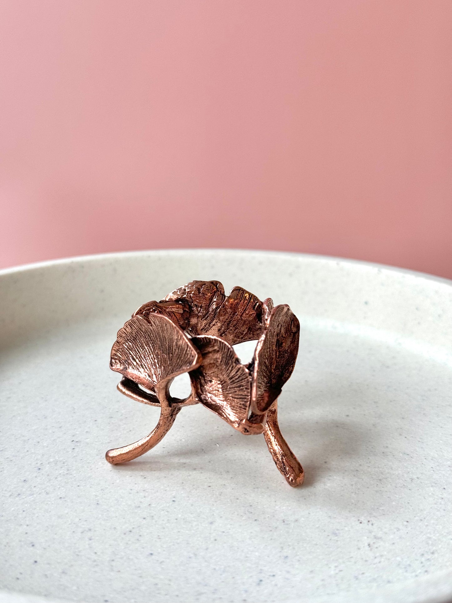 Rose Gold Leaf Crystal Sphere Holder
