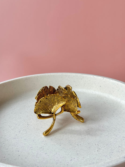 Gold Leaf Crystal Sphere Holder