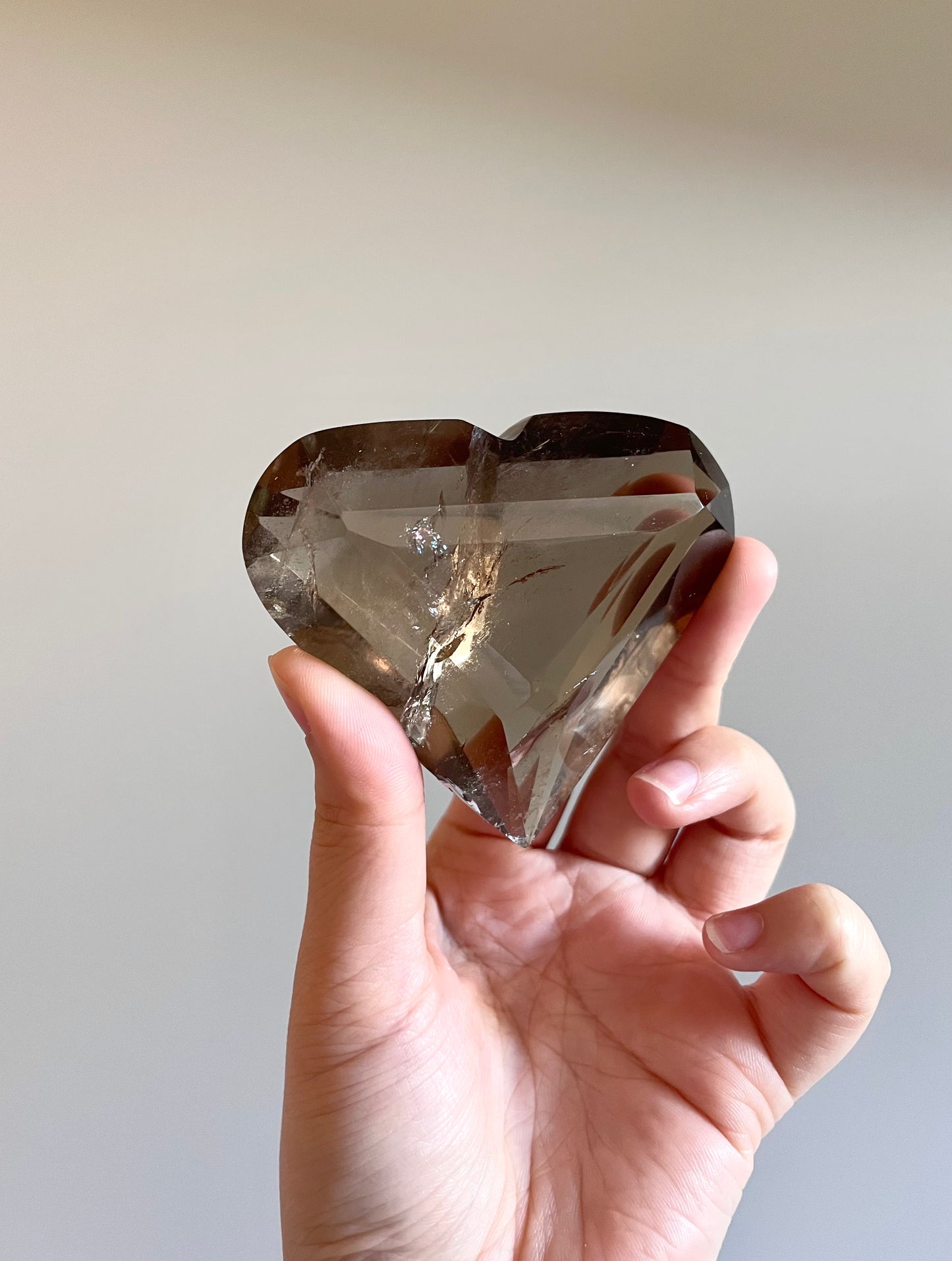 Smokey Quartz Faceted Heart