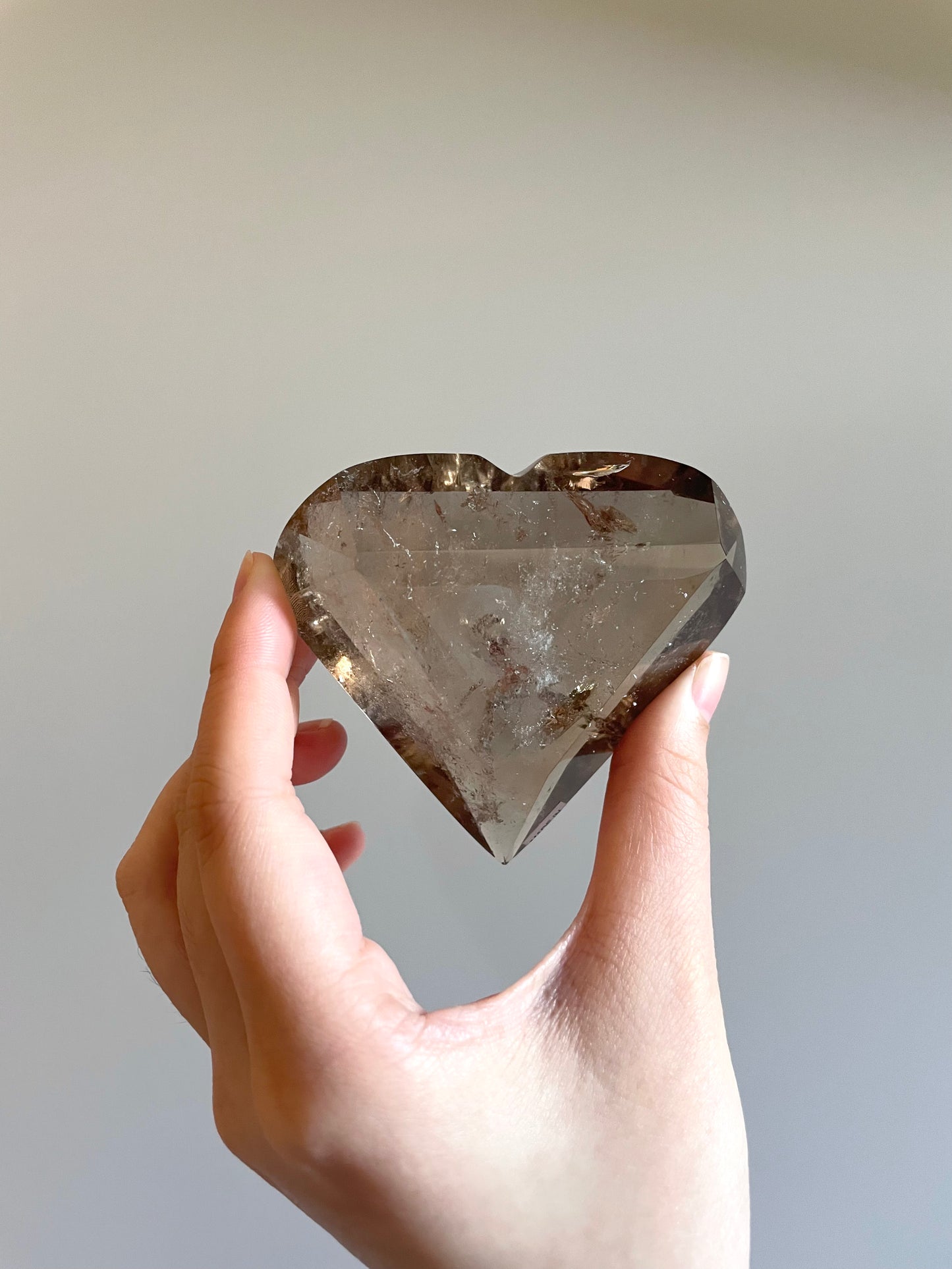 Smokey Quartz Faceted Heart