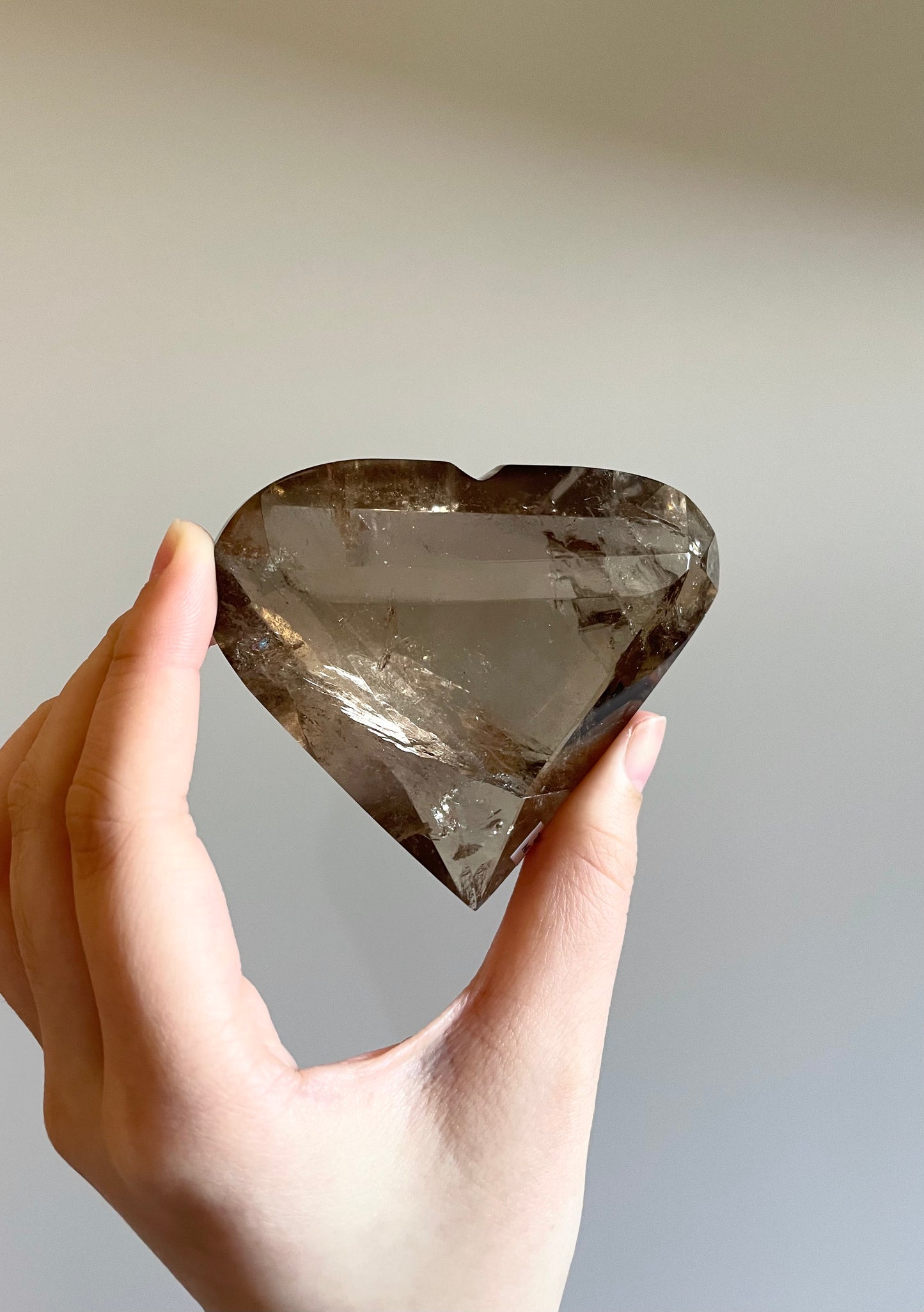 Smokey Quartz Faceted Heart