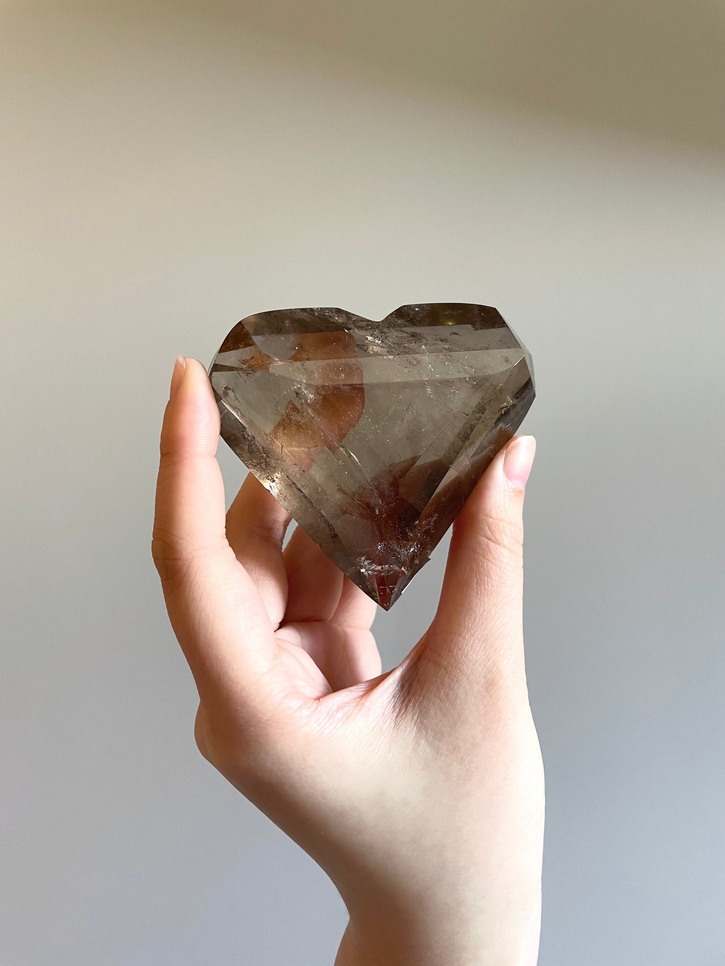 Smokey Quartz Faceted Heart